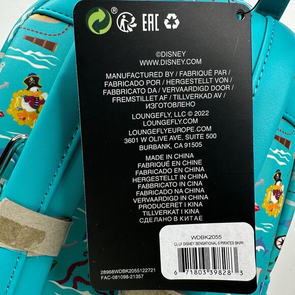 New Loungefly Disney Sensational 6 Pirate Backpack NWT Mickey Mouse and Friends - Picture 4 of 10